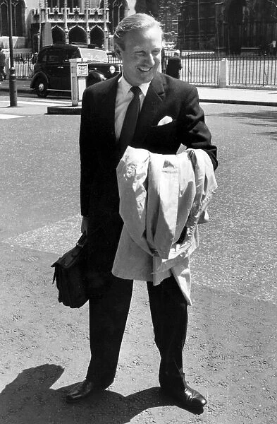 Lesley Phillips outside court after facing driving offence - June 1962