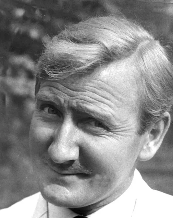 Framed Print : Leslie Phillips smiling during filming Doctor in Clover - October 1965