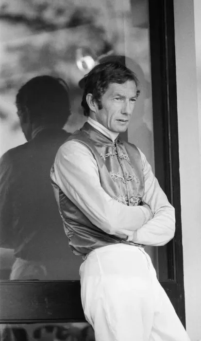 Framed Print : Lester Piggott at Goodwood, Tuesday 27th September 1977. Our Picture Shows