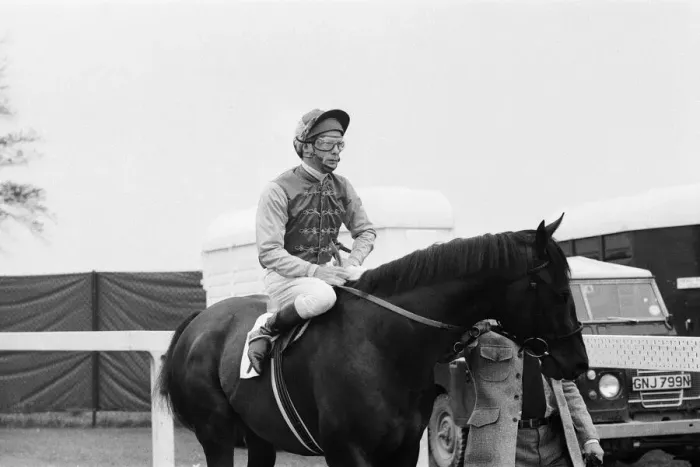 Framed Print : Lester Piggott at Goodwood, Tuesday 27th September 1977. Our Picture Shows Framed Print : Lester Piggott at Goodwood, Tuesday 27th September 1977. Our Picture Shows