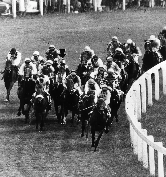 Framed Print : Lester Piggott jockey on the eventual winner Roberto in the the Derby at Epsom - June Framed Print : Lester Piggott jockey on the eventual winner Roberto in the the Derby at Epsom - June