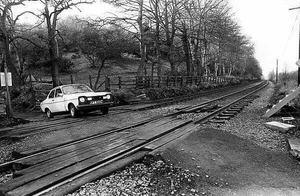 The level crossing at the Willows Ryton on 18th March 1981