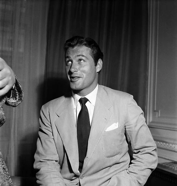 Lex Barker Actor who stars in the film Tarzan. Seen here in this London hotel room