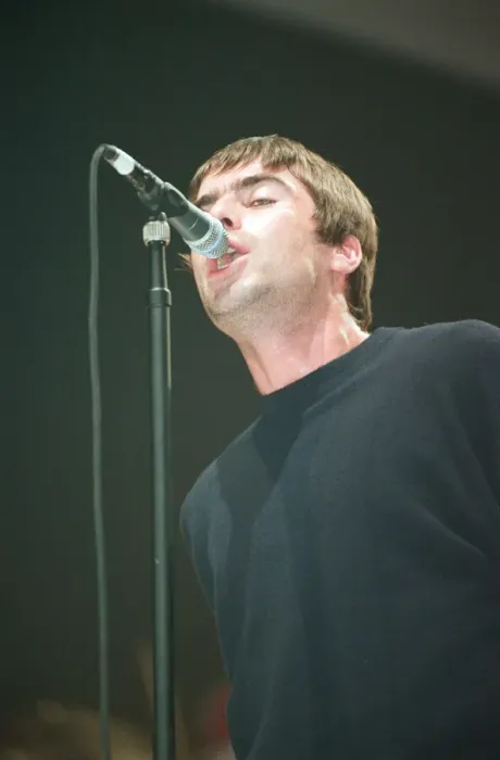 Framed Print : Liam Gallagher of Oasis performing at Newcastle Arena during their Be Here Now Tour Framed Print : Liam Gallagher of Oasis performing at Newcastle Arena during their Be Here Now Tour