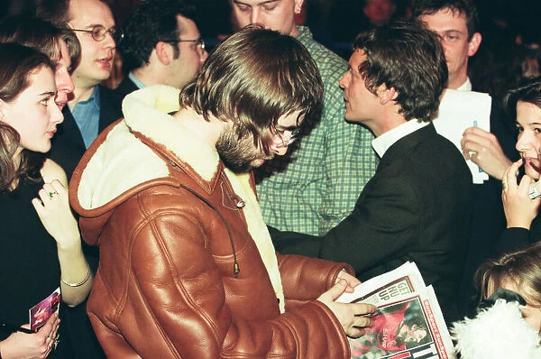 Liam Gallagher, singer with pop rock group Oasis, at The Brit Awards