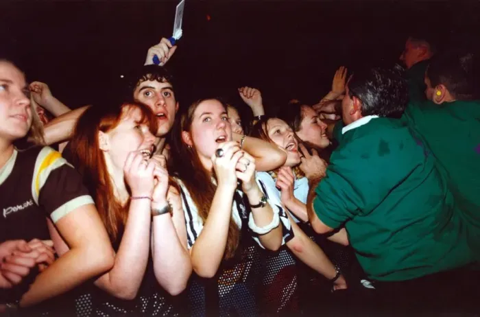 Framed Print : Lib - The audience watching Blur perform at the Newcastle Arena. 08  /  12  /  95