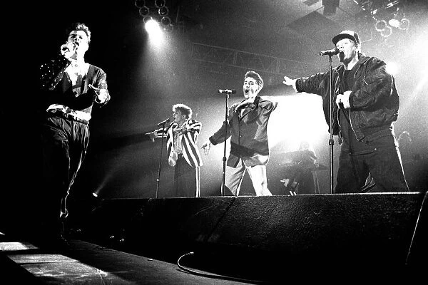 Lib - Boy Band New Kids on the Block perform at Whitley Bay Ice Rink 27 April 1990