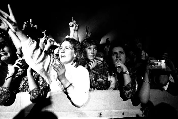 Framed Print : Lib - Boy Band New Kids on the Block perform at Whitley Bay Ice Rink 27 April 1990