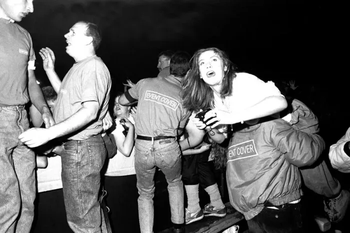 Framed Print : Lib - Boy Band New Kids on the Block perform at Whitley Bay Ice Rink 27 April 1990