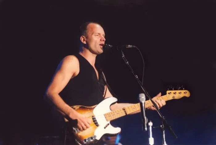 Framed Print : Lib - Singer  /  songwriter Sting in concert at the Newcastle Arena, 24th November 1996