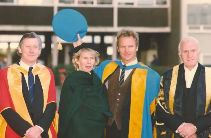 Framed Print : Lib - Singer  /  songwriter Sting receiving his Honorary Doctorate of Music from