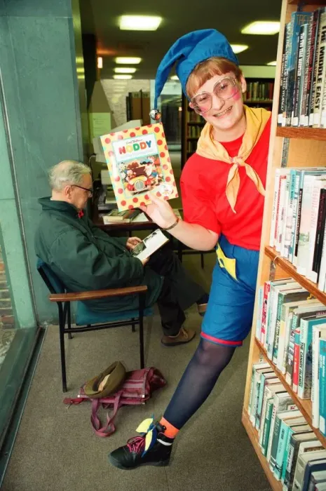 Framed Print : Librarians at Stockton Library have dressed up as characters from well known books Framed Print : Librarians at Stockton Library have dressed up as characters from well known books
