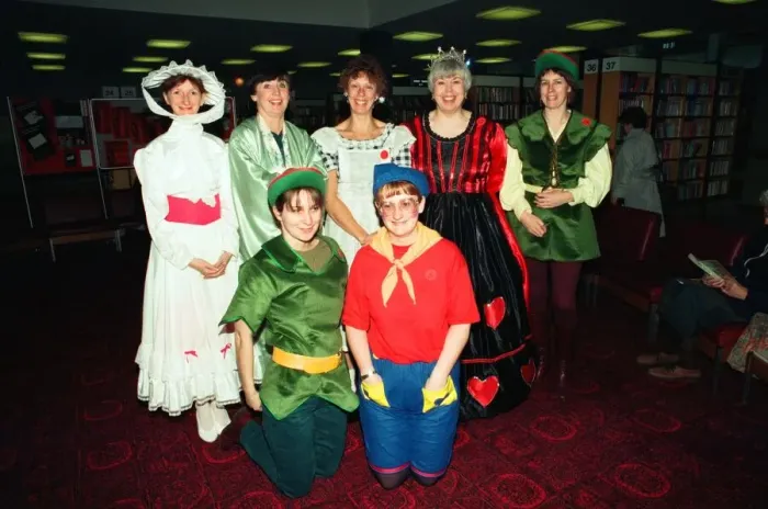 Framed Print : Librarians at Stockton Library have dressed up as characters from well known books Framed Print : Librarians at Stockton Library have dressed up as characters from well known books