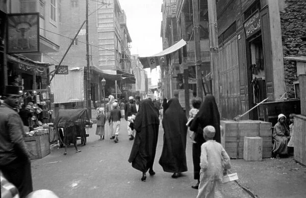 Life in the streets of a city in Egypt Circa 1935