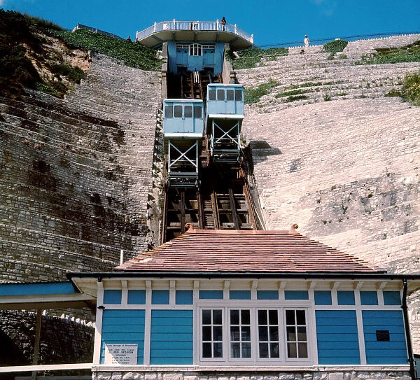 The lifts to the East Cliffs at Bournemouth. 1st June 1971 Local Caption watscan