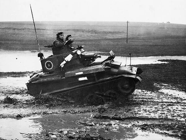 A light tank in heavy country. during, training exercise somewhere in England