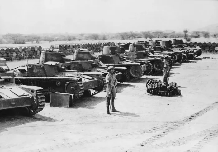 Framed Print : Light tanks captured when the British took Agordat, Eritrea during Second World War