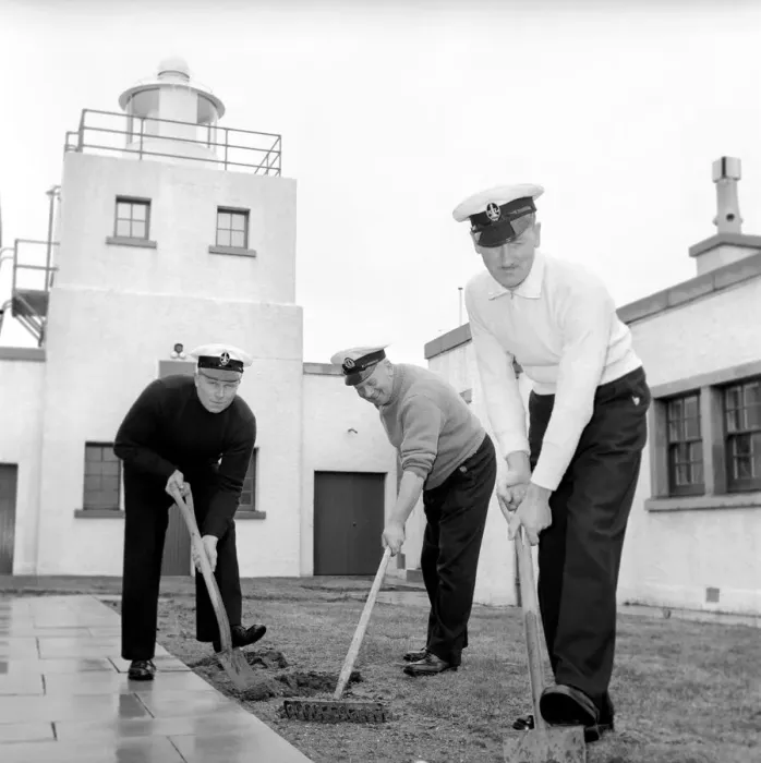 Framed Print : The lighthouse keepers and their families go about their daily duties around The Strathy Framed Print : The lighthouse keepers and their families go about their daily duties around The Strathy