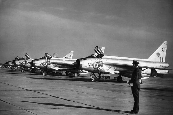 Lightning F MK1 of 74 Squadron seen here on the apron of RAF Leconfield