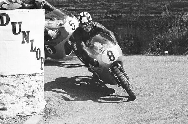 Lightweight 125cc race, Isle of Man. Tommy Robb in action. 4th June 1964
