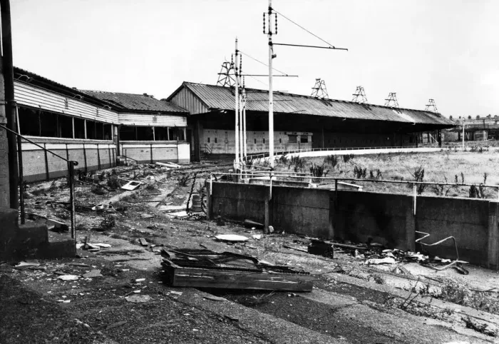 Framed Print : More like a rubbish tip than a soccer stadium - that is the present day Redheugh Park