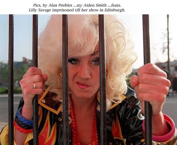 Lily Savage imprisoned behind iron bars till her show in Edinburgh