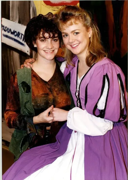 Framed Print : Linda Huntley actress with Vicky Murray actress in Jack and the bean stalk Framed Print : Linda Huntley actress with Vicky Murray actress in Jack and the bean stalk