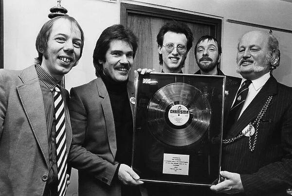 Lindisfarne receive their first platinum disc for the 1971 album Fog on the Tyne