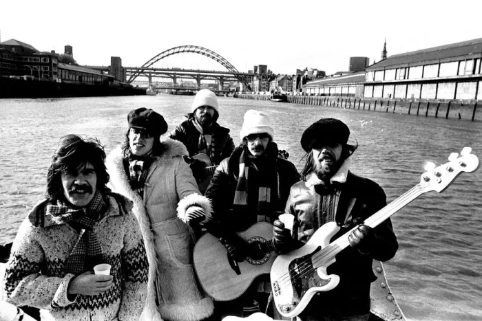 Framed Print : Lindisfarne sailed down the Tyne on a musical journey. The group were filming on board a Framed Print : Lindisfarne sailed down the Tyne on a musical journey. The group were filming on board a