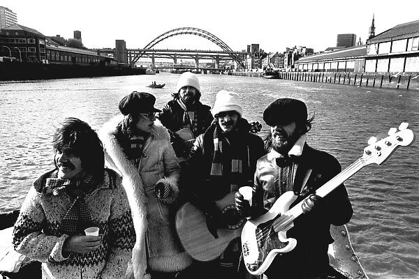 Lindisfarne sailed down the Tyne on a musical journey. The group were filming on board a