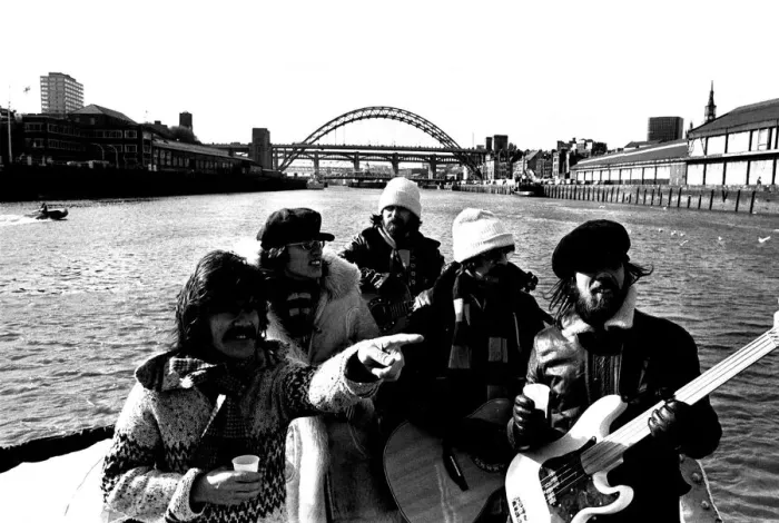 Framed Print : Lindisfarne sailed down the Tyne on a musical journey. The group were filming on board a Framed Print : Lindisfarne sailed down the Tyne on a musical journey. The group were filming on board a