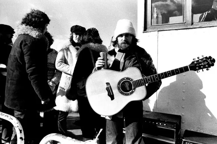 Framed Print : Lindisfarne sailed down the Tyne on a musical journey. The group were filming on board a Framed Print : Lindisfarne sailed down the Tyne on a musical journey. The group were filming on board a