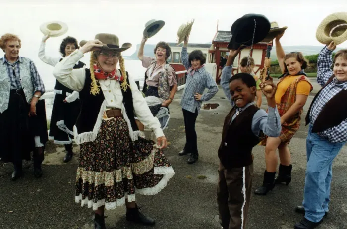 Framed Print : Line dancers the Saltburn Stompers are going for a record breaking attempt on a