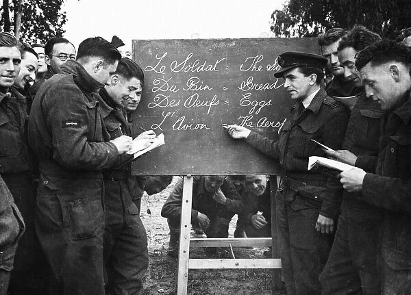 Front line French class for R. A. F. in Tunisia. 9th March 1943