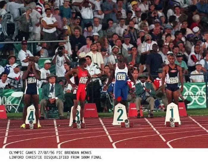  : LINFORD CHRISTIE ATHLETICS IS DISQUALIFIED FROM THE 100M FINAL
