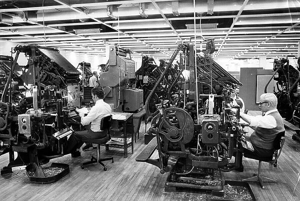 linotype machines at the Bristol Evening Post presses 1970s