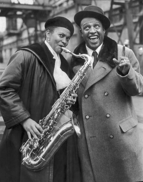 Lionel Hampton with wife Saxophone player Elsie Smith. 22nd October 1956