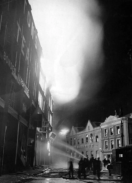 Liptons Tea Warehouse, Shoreditch, after an air raid attack. 11th January 1941