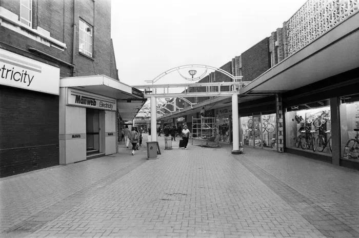 Framed Print : Liscard shops, the new look shopping centre nearly complete Framed Print : Liscard shops, the new look shopping centre nearly complete