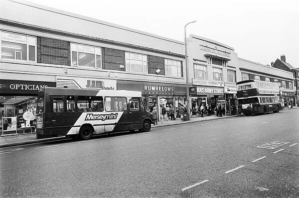 Liscard shops, on Wallasey Road. Liscard is an area of the town of Wallasey