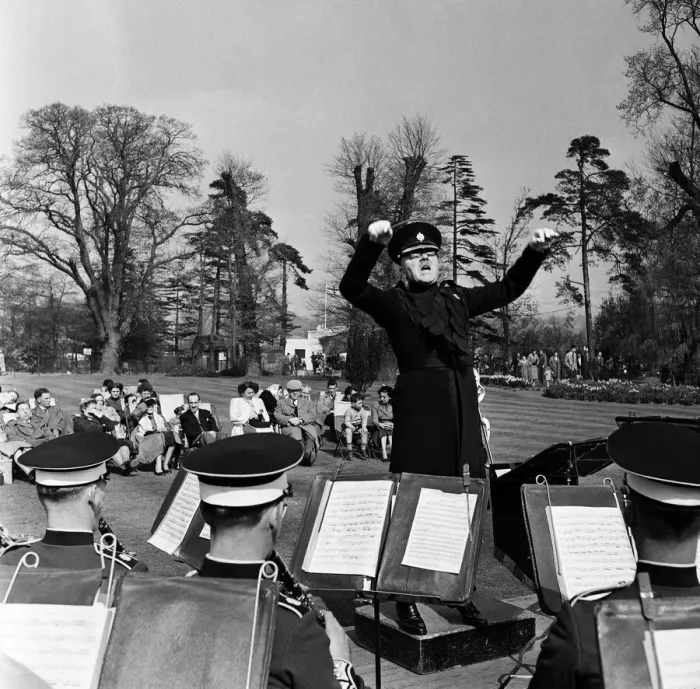 Framed Print : Listening to the band... Its an old British custom Framed Print : Listening to the band... Its an old British custom