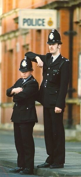 Little and large - these two police officers make a strange sight on the beat