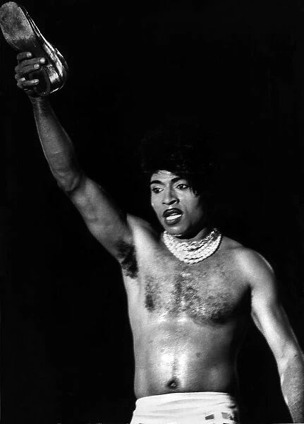 Little Richard on stage at Wembley Rock Festival. 5th August 1972