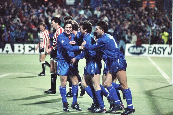 Littlewoods Cup. Oldham Athletic 2-0 Southampton 31st January 1990