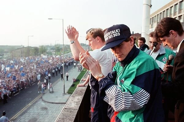 Littlewoods Cup. Oldham Athletic homecoming. 30th April 1990