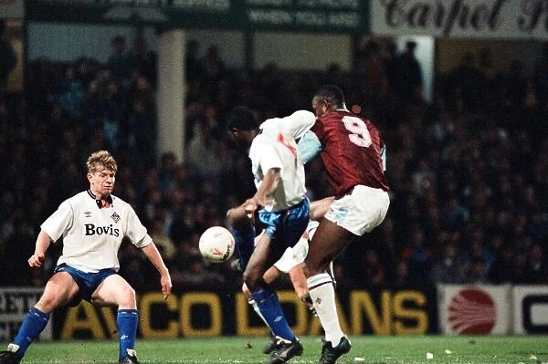 Littlewoods Cup replay. West Ham 3 v. Oldham Athletic 0. 7th March 1990