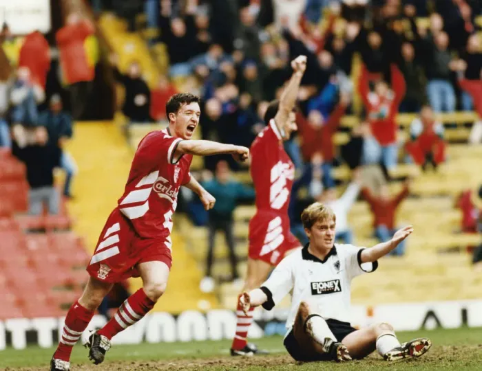 Framed Print : Liverpool 1 v Wimbledon 1. FA Cup 5th round match at Anfield, Liverpool