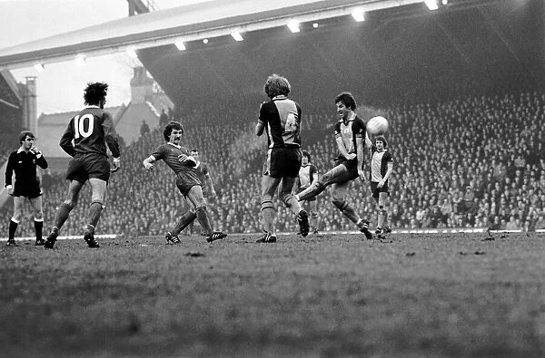 Liverpool 2 v. Southampton 0. Division One Football. February 1981 MF01-39-050
