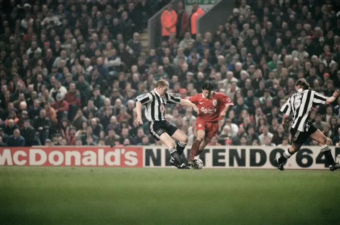 Framed Print : Liverpool 4 v Newcastle United 3. Premier League match at Anfield, Liverpool