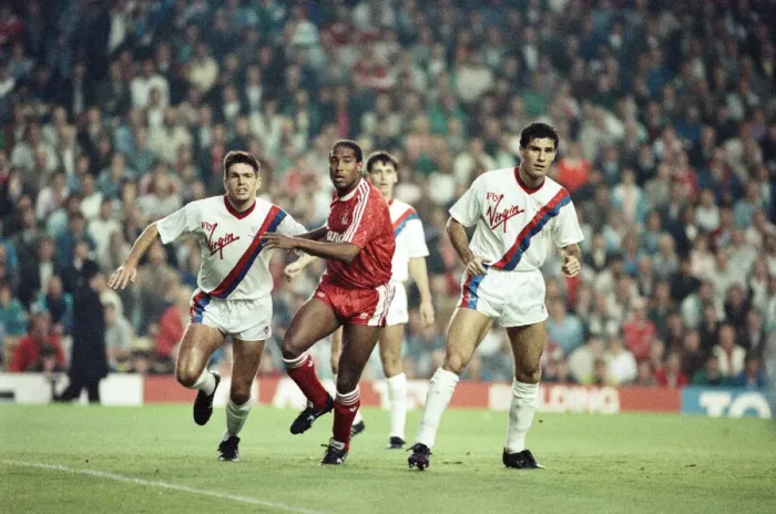 Framed Print : Liverpool 9-0 Crystal Palace, Division One match held at Anfield, Liverpool. John Barnes Framed Print : Liverpool 9-0 Crystal Palace, Division One match held at Anfield, Liverpool. John Barnes